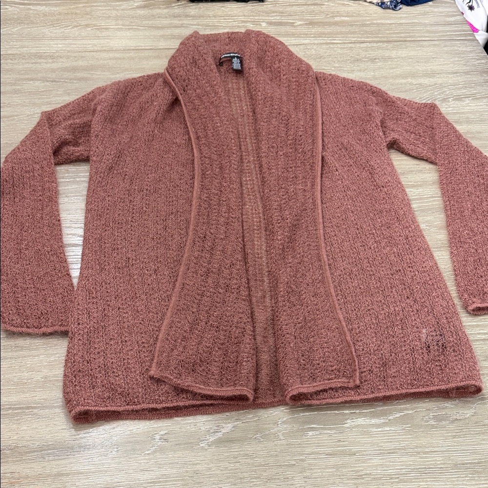Cozy Open-Front Women’s Sweater Cardigan - Dusty Rose